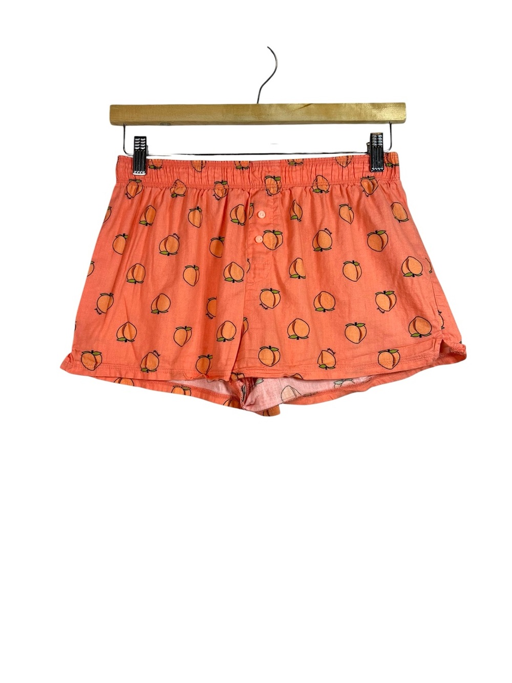 Victorias Secret Pink Flannel Sleep Boxy Short Shortie Guava Peach Size XS